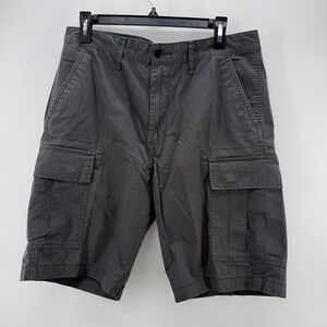 Levi's Strauss Cargo Shorts Men's W32 Gray Ripstop Cotton Multi Pocket Casual